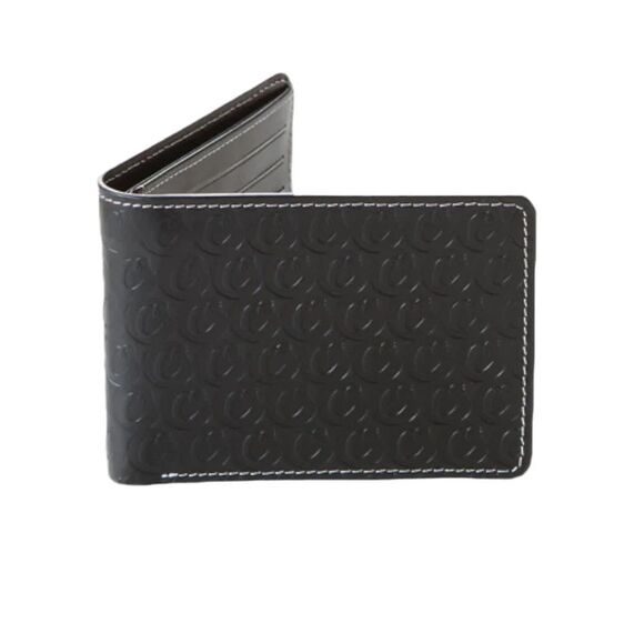 Handbags - Cookies Leather Monogram Embossed Bi Fold Wallet Black